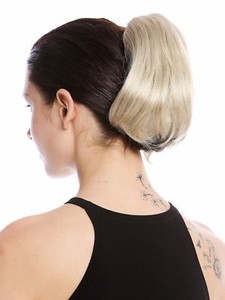Hair Piece Ponytail Butterfly Clip Short Smooth Light Blonde 7 7