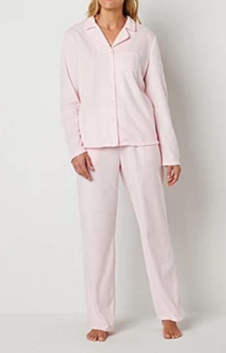 Women Victoria Secrets Pajama Set Loungewear Long Sleeve pink Size