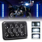 适用于铃木 DRZ400SM DRZ400E 电机 4x6" LED 车头灯 高低密封光束 黑色 H4