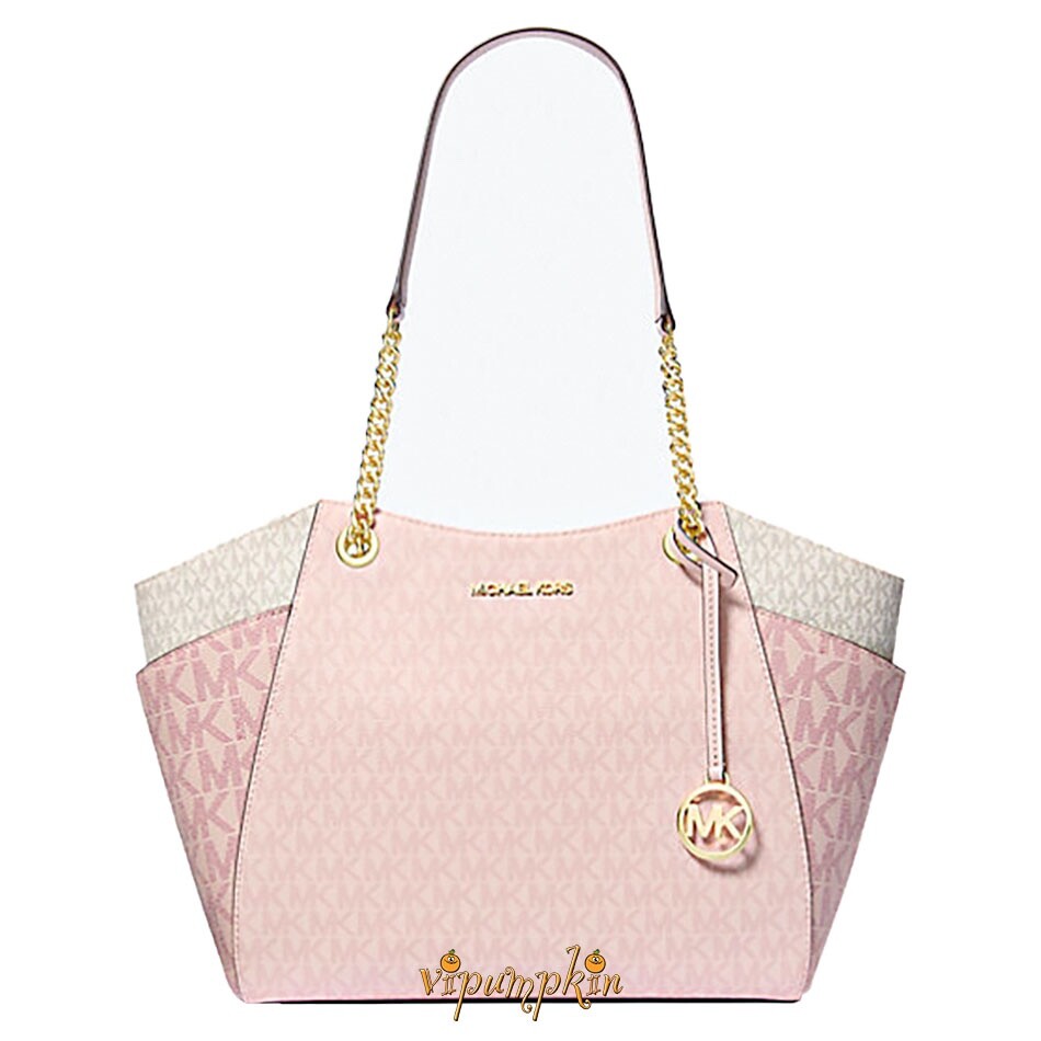 Michael Kors Jet Set Travel Large Chain Shoulder Tote Logo Bag