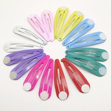 50 Pcs Mixed Color Snap Hair Clips with glue pad 36mm 46mm Baby Bows Girls
