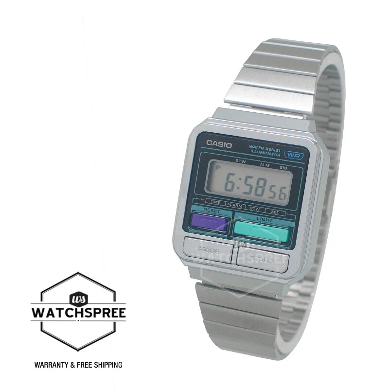 A120WE-1A Band | Stainless Vintage Casio Digital Steel Watch eBay