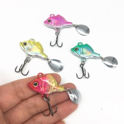 4PCS Spinner Bait VIB Pike Fishing Lure 15G Crankbait Trout Spoon Sequins Bait