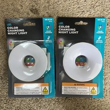 RGBW Color Changing Plug-In LED White Night Light with Remote Control 2pk