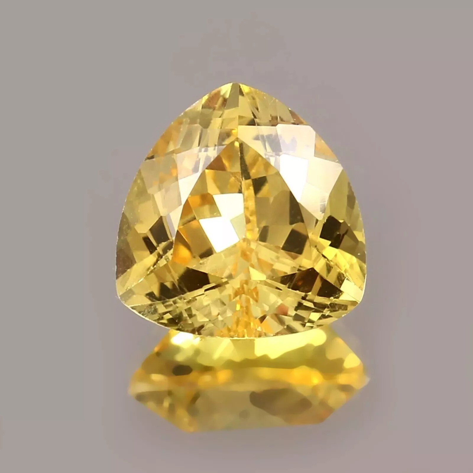 AAA Natural Flawless Ceylon Yellow Sapphire Loose Trillion Gemstone Cut 10 Ct