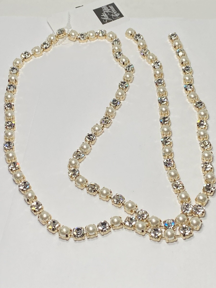 Rosantica Polka Goldtone, Resin Pearl, & Crystal Lariat
