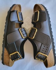 Birkenstock Milano Bold Gap Black Leather Regular Wide