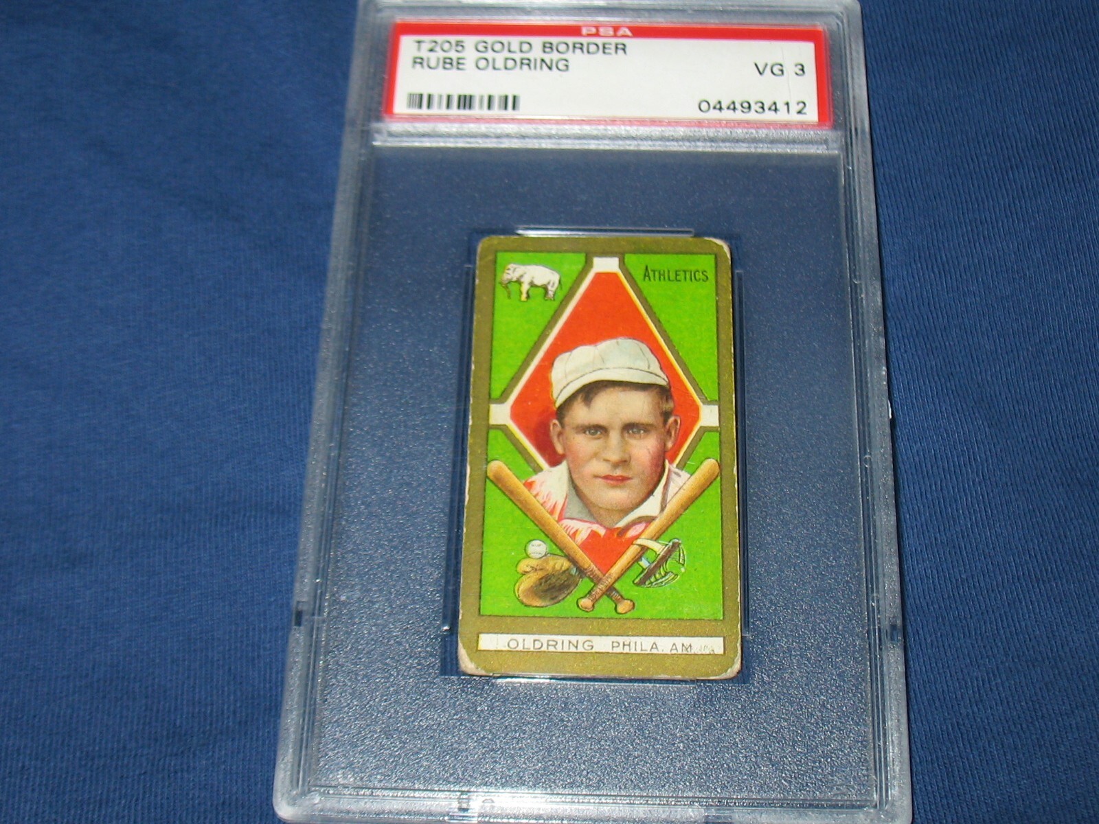 1911 T205 Gold Border Rube Oldring PSA 3 VG ~Piedmont ~Philadelphia Athletics