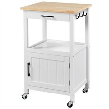 Carrello da Cucina Servizio Mobile Portavivande Microonde con Ruote e Ripiani