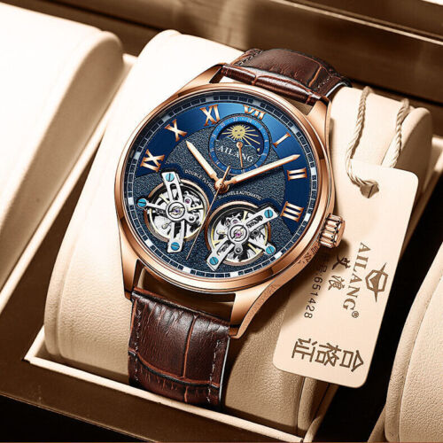 AILANG Herren Mechanische Uhr Mondphasen Wasserdicht Tourbillon Armbanduhren - Bild 2 von 31