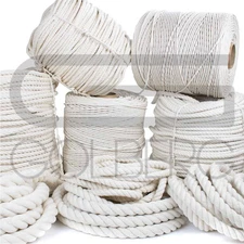 GOLBERG Twisted 100% Natural White Cotton Rope - Several Lengths to Choose From