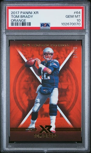 Tom Brady 2017 Panini XR Football Orange /75 PSA 10 #64 Patriots