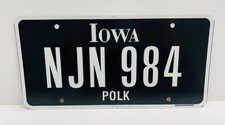 Genuine Iowa DMV License Plate Polk County Original Paint