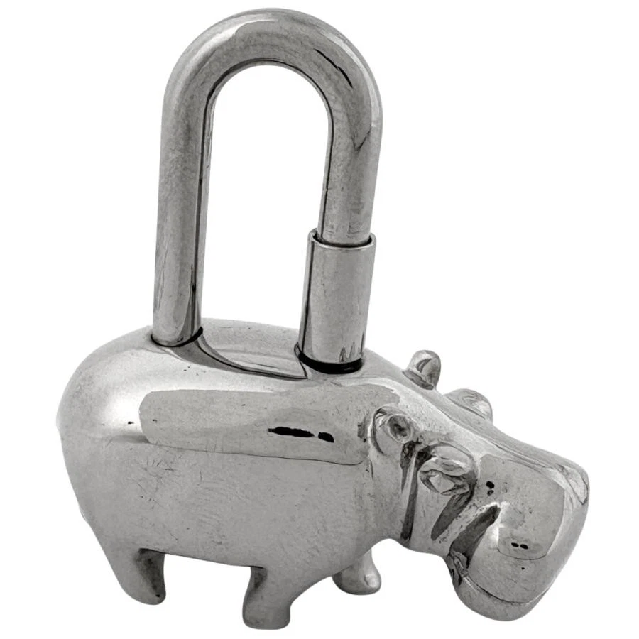 Hermes — Hermes Cadenas Hippopotamus Metal Silver Handbag #BS1329