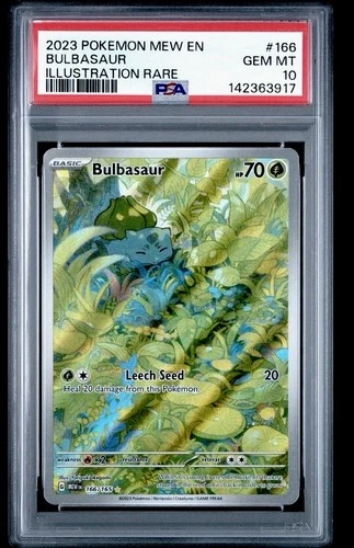 Pokemon 151 Scarlet & Violet 2023 Illustration Rare Bulbasaur #166 PSA 10 GEM MT