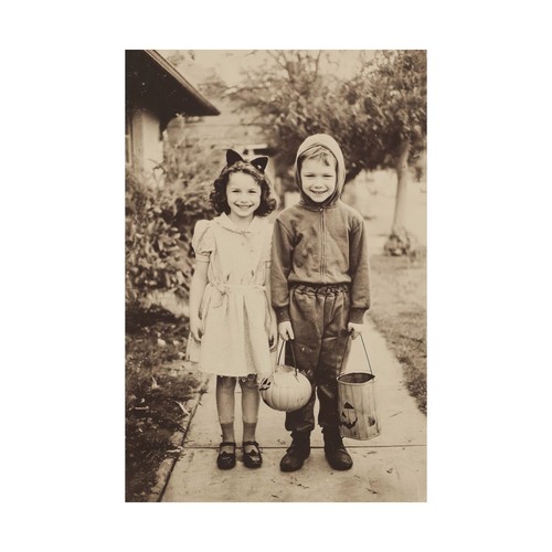 1940er Trick-or-Treaters Vintage Halloween Kostüm Druck - ungerahmtes Poster - Bild 7 von 17