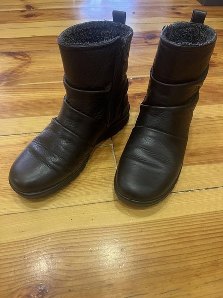 Women Ecco Boots Brown Leather 37 #3RVC