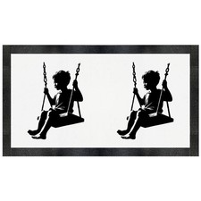 Futtermatte für Haustiere "Happy Boy Playing on Swing" (PM00032821)