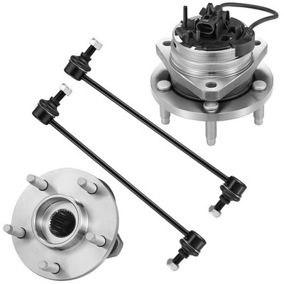 4pcs Front Wheel Hub Bearing Sway Bar for Chevrolet Malibu Cobalt G6 Saturn Aura