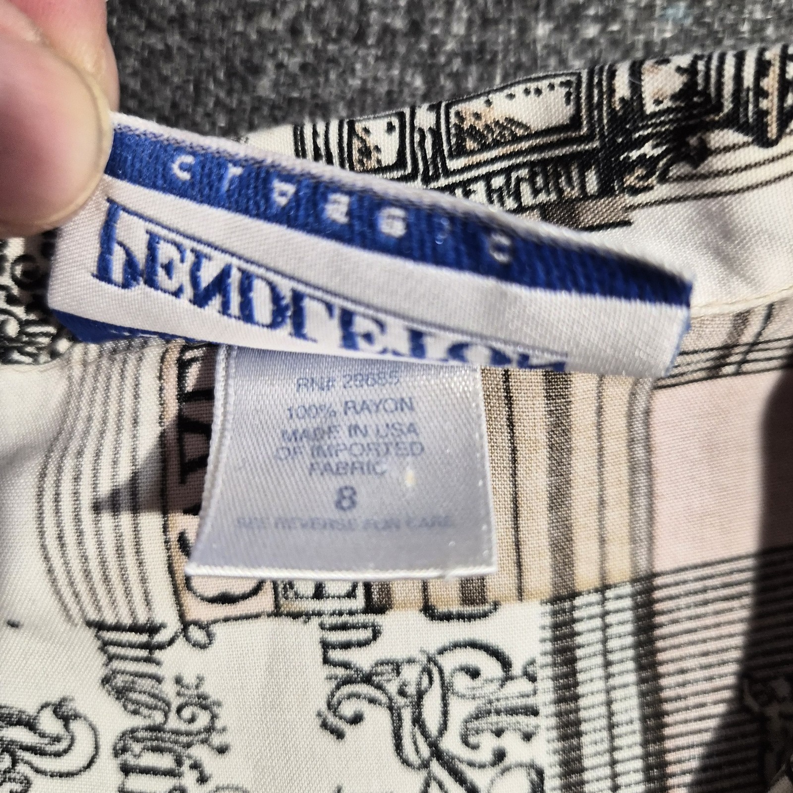80-90s Pendleton Geometric Patchwork Rayon button… - image 3