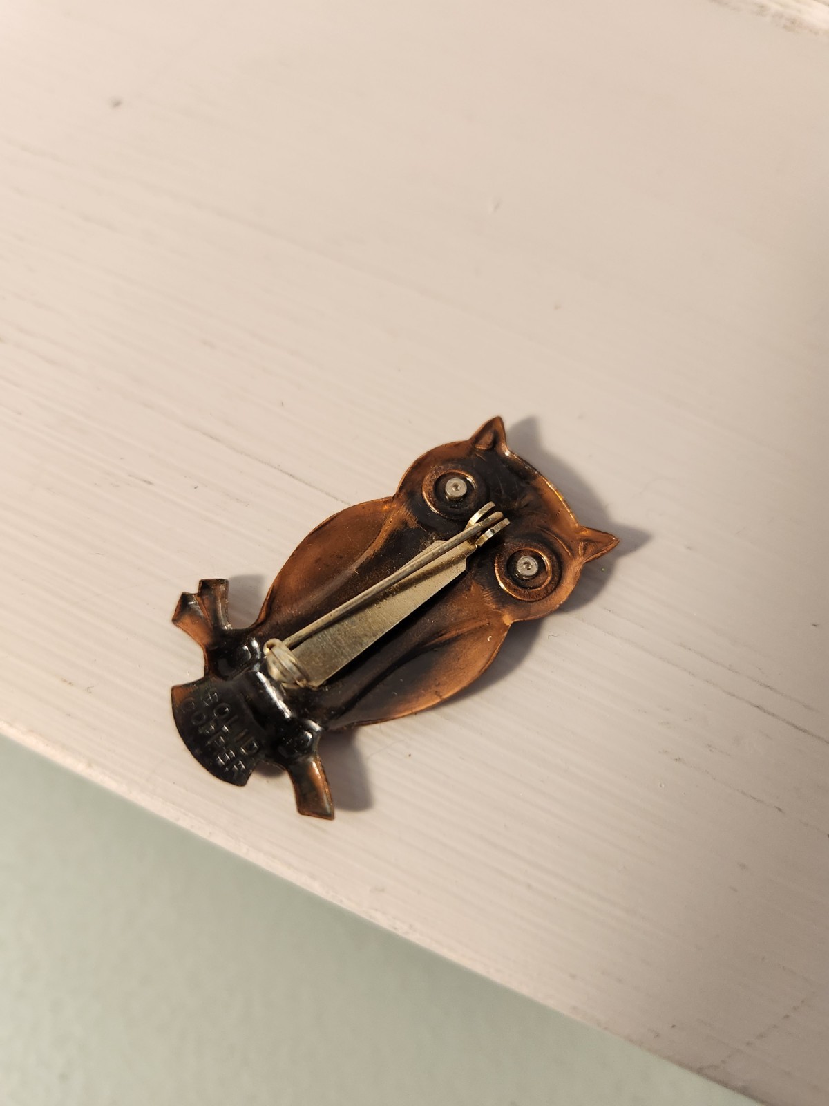 Solid Copper Owl Pin / Brooch - image 6