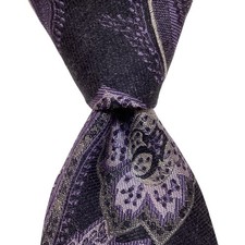 ROBERT TALBOTT Best of Class Silk Necktie Designer Geometric Purple/Gray GUC