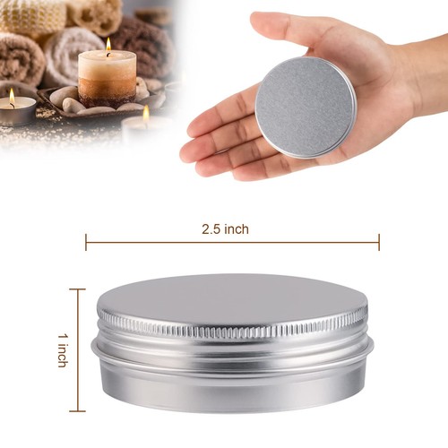 48 Pcs Aluminum Round Cans with Lid, 2 Oz Metal Tins Food Candle Containers w... - Picture 2 of 6