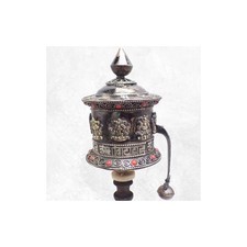 Moulin à prières tibétain 30 cm patine ancienne MAA16