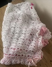 Copertina neonata all'uncinetto, cotone, doppio bordo, nascita, benvenuta, 70x90