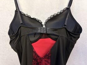 ann summers corset Size 14 B-C Cup Underwired Red Black Lace Trim Women&rsquo;s