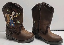 Disney Pixar Toy Story Woody Brown Western Cowboy Boots Toddler Child 5 Zip Up