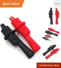 Extra-Large Insulated Alligator Clips - Push-On Electrical  Probes Red/Black