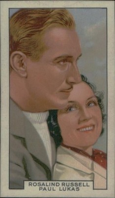 1930s Gallaher Film Stars ROSALIND RUSSELL & PAUL LUKAS Tobacco Card