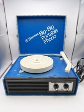 Vintage Emerson Radio Big Big Portable Phono Record Player, powers on