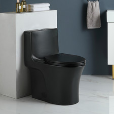 1.1/1.60 GPF Dual-Flush One Piece Toilet, Water-Saving Elongated Comfort Toilet