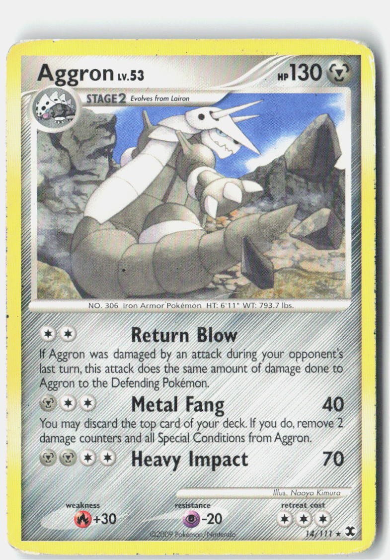 Aggron Rising Rivals 14/111 Vintage Pokemon Card Normal
