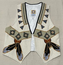 Vintage Victtor Camarena Mexico Western Vest 100 Cotton Hand Crafted Sz Medium