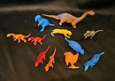 Dinosaurs MPC Bright Colored Plastic Vintage 1960s Prehistoric Playset Lot of 12
