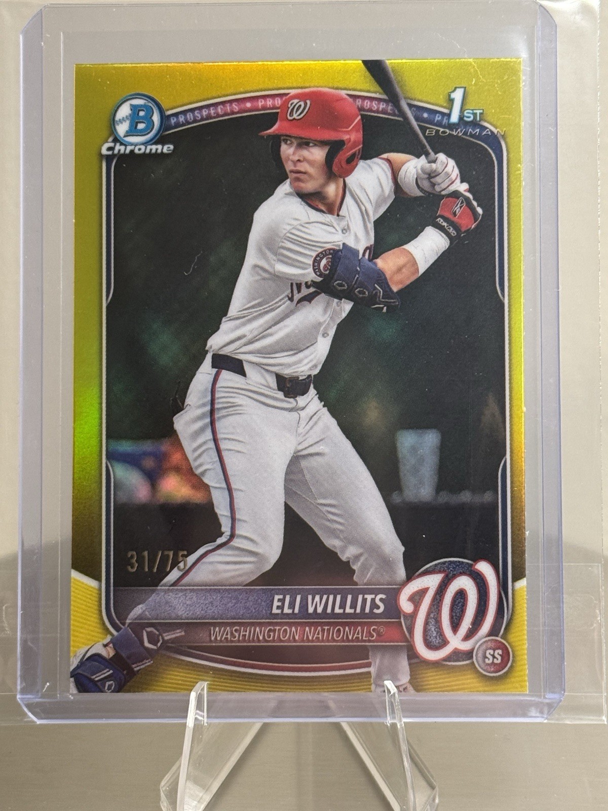 2025 Bowman Draft #BDC-1 Eli Willits Chrome Yellow Refractor #/75