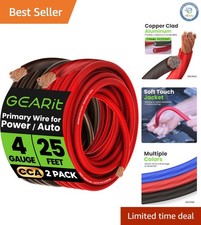 Economical 4 Gauge CCA Electrical Wire Set - 25ft Soft Touch Power/Ground Cable