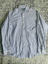 NEW Polo Ralph Lauren Blue Gingham Regent Custom Fit Size 16 Long Sleeve Button