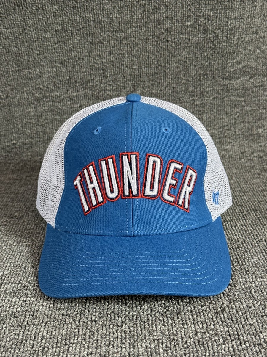 '47 Brand OKC Thunder Trucker Snapback Blue White One Size NBA Hat