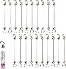 20 pcs Beadable Keychain Bar,DIY Blank Keychain Bar Detachable Key Chain,Detacha