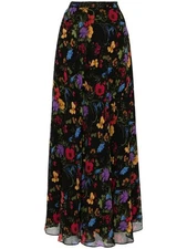 ANTHROPOLOGIE NWT $240 Sachin & Babi Juno Floral Maxi Chiffon Skirt Size XL