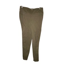 Woman Within Olive Green Pull-On Stretch Pants Size 14W Cotton Blend Comfort Fit