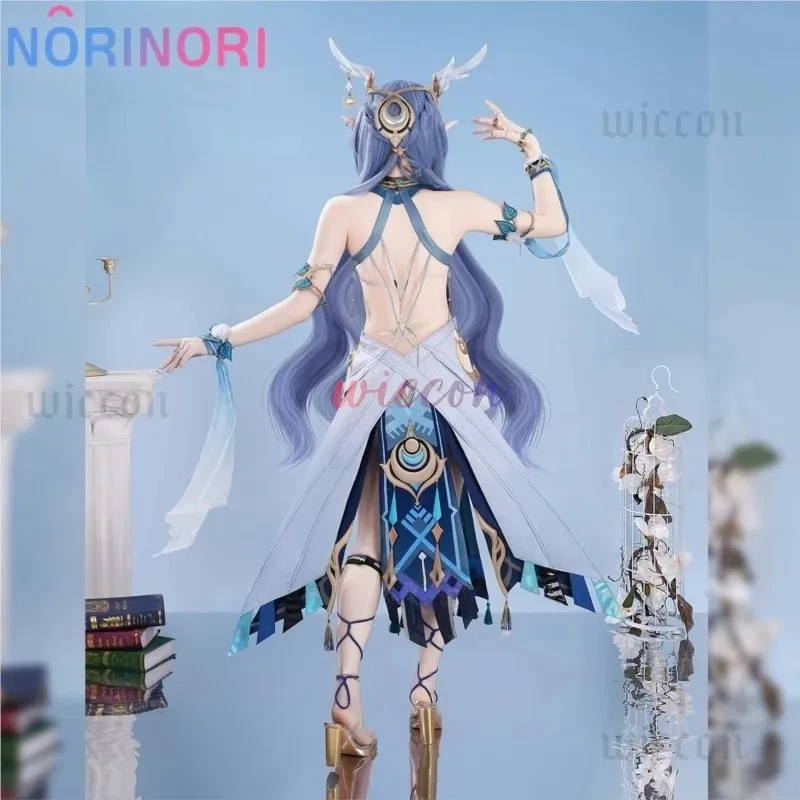 Lauma Cosplay Costume Genshin Impact Lauma Wig Dress Frostmoon Scions Headwear - Image 4 of 4