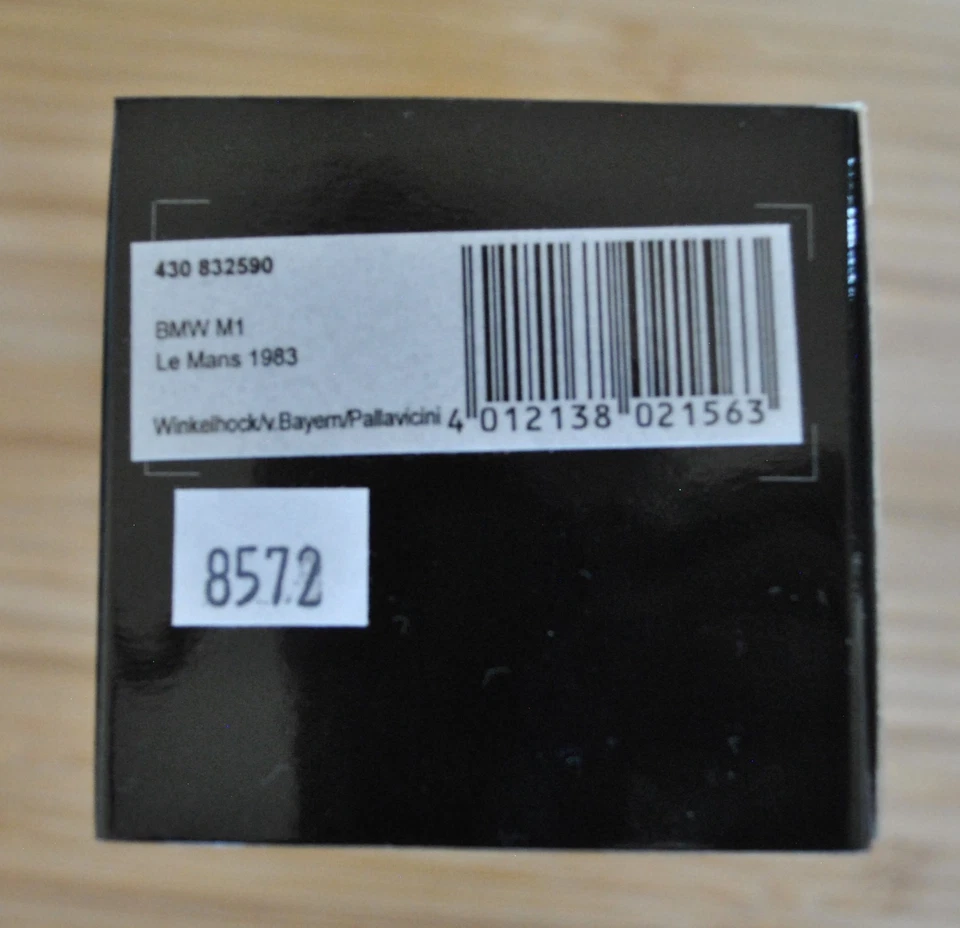 1983 Minichamps 1:43 BMW M1 Le Mans #90 Bayern Pallavicini 430 832590 - Image 4 of 4
