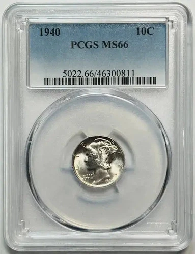 1940 P Mercury Dime PCGS MS-66