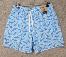 Chubbies Shark Sides 5.5" Lined Swim Trunks Men  s Large Blue Shark Print NWT