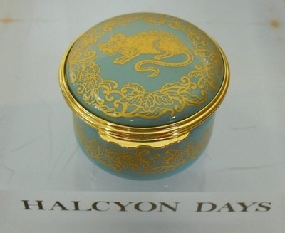 Halcyon Days Chinesisches Sternzeichen - Jahr der Ratte Emaille Box - 1 5/8'' (4,25 cm)